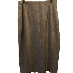 J.Jill Soft Velour Ribbed Maxi Pull On Skirt Gray Size L Stretch Casual Career